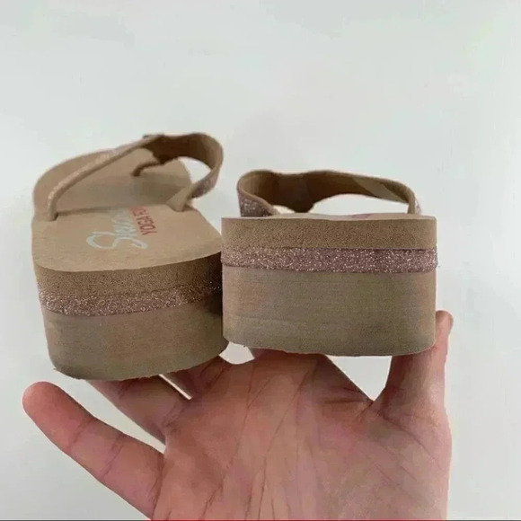 Sketchers Sandals 6 36 pink glitter yoga foam flatform flip flops vintage Y2k - Picture 8 of 12